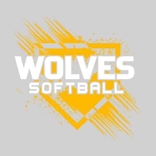 Central Wolves - Softball - Home Plate with Brush Strokes