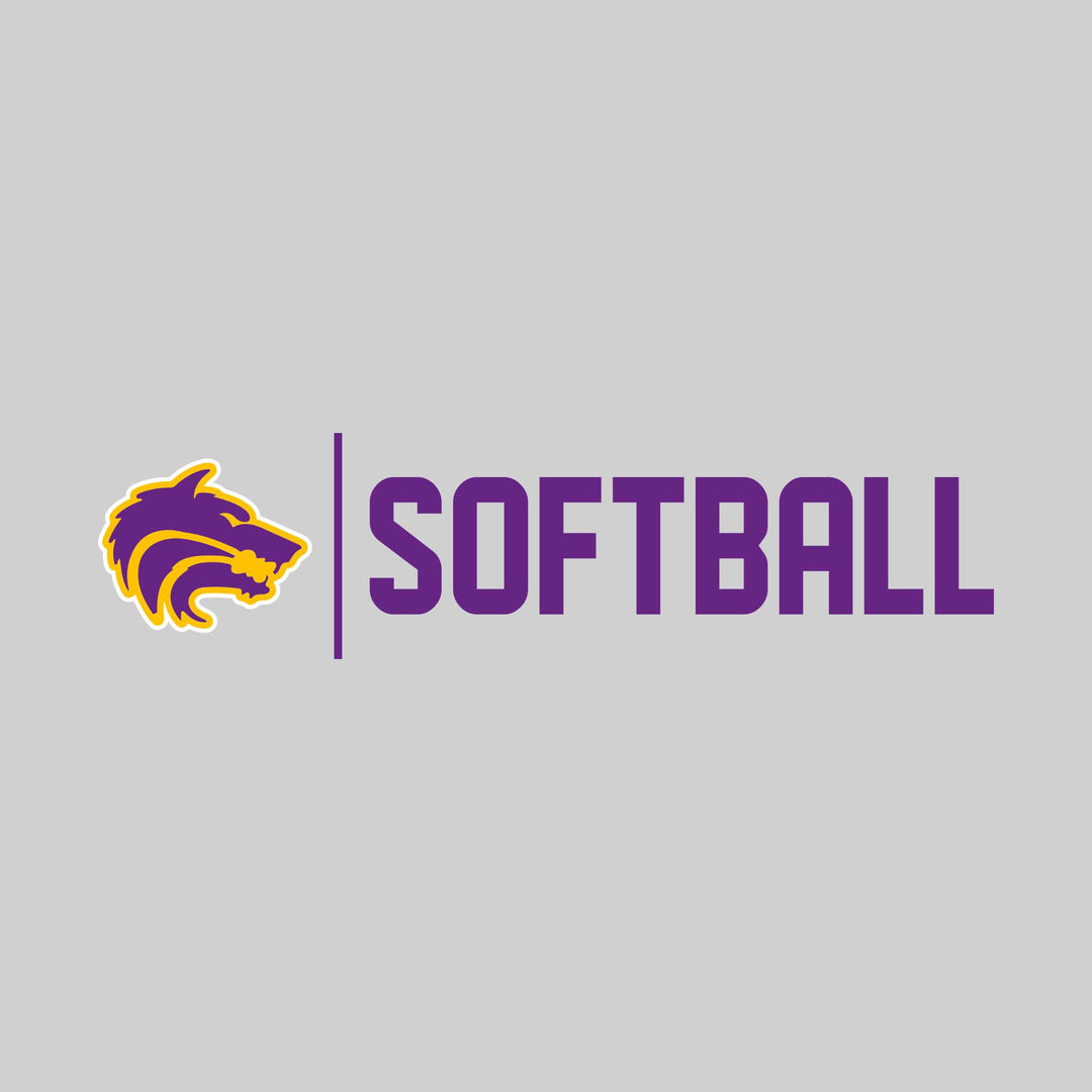 Central Wolves - Softball - Mascot with Divider &amp; Softball Text