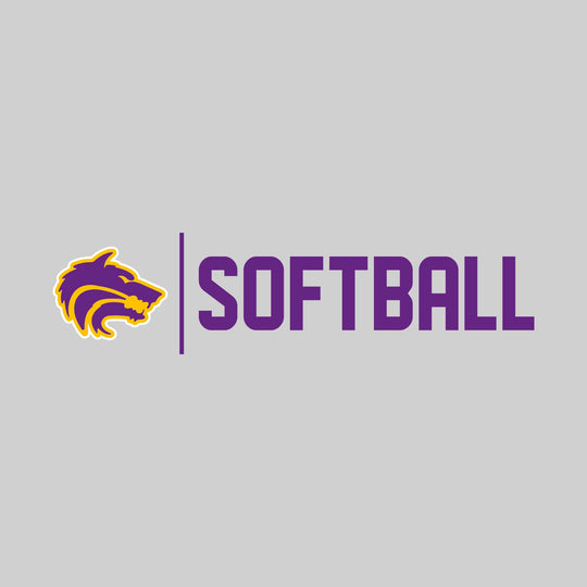 Central Wolves - Softball - Mascot with Divider &amp; Softball Text