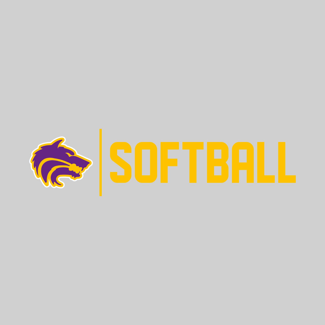 Central Wolves - Softball - Mascot with Divider &amp; Softball Text