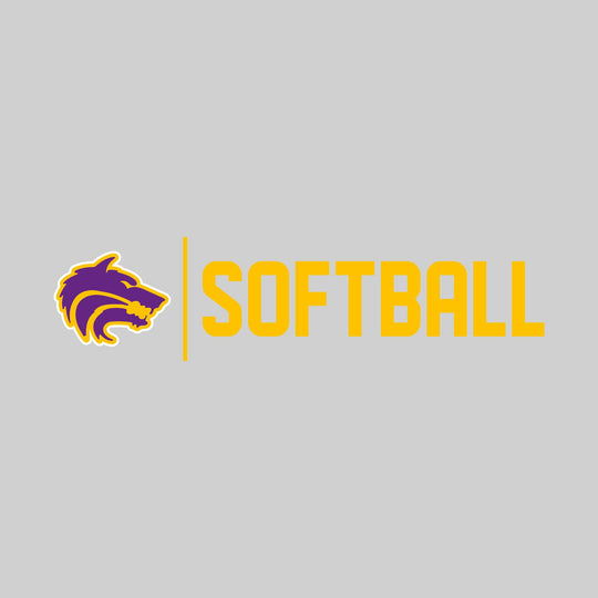 Central Wolves - Softball - Mascot with Divider &amp; Softball Text