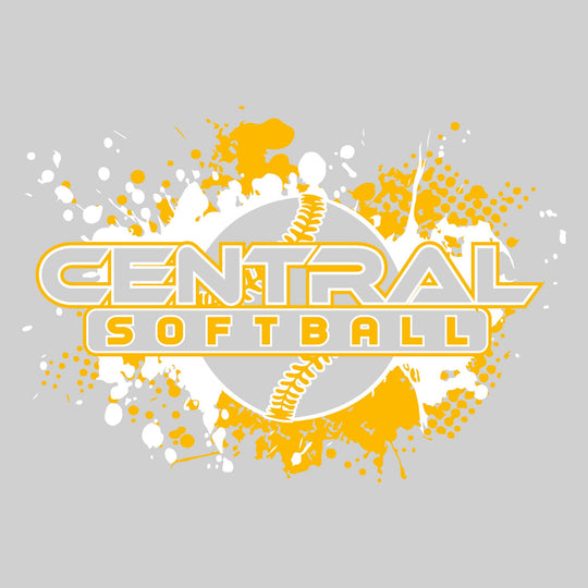 Central Wolves - Softball - Softball with Paint Splatters