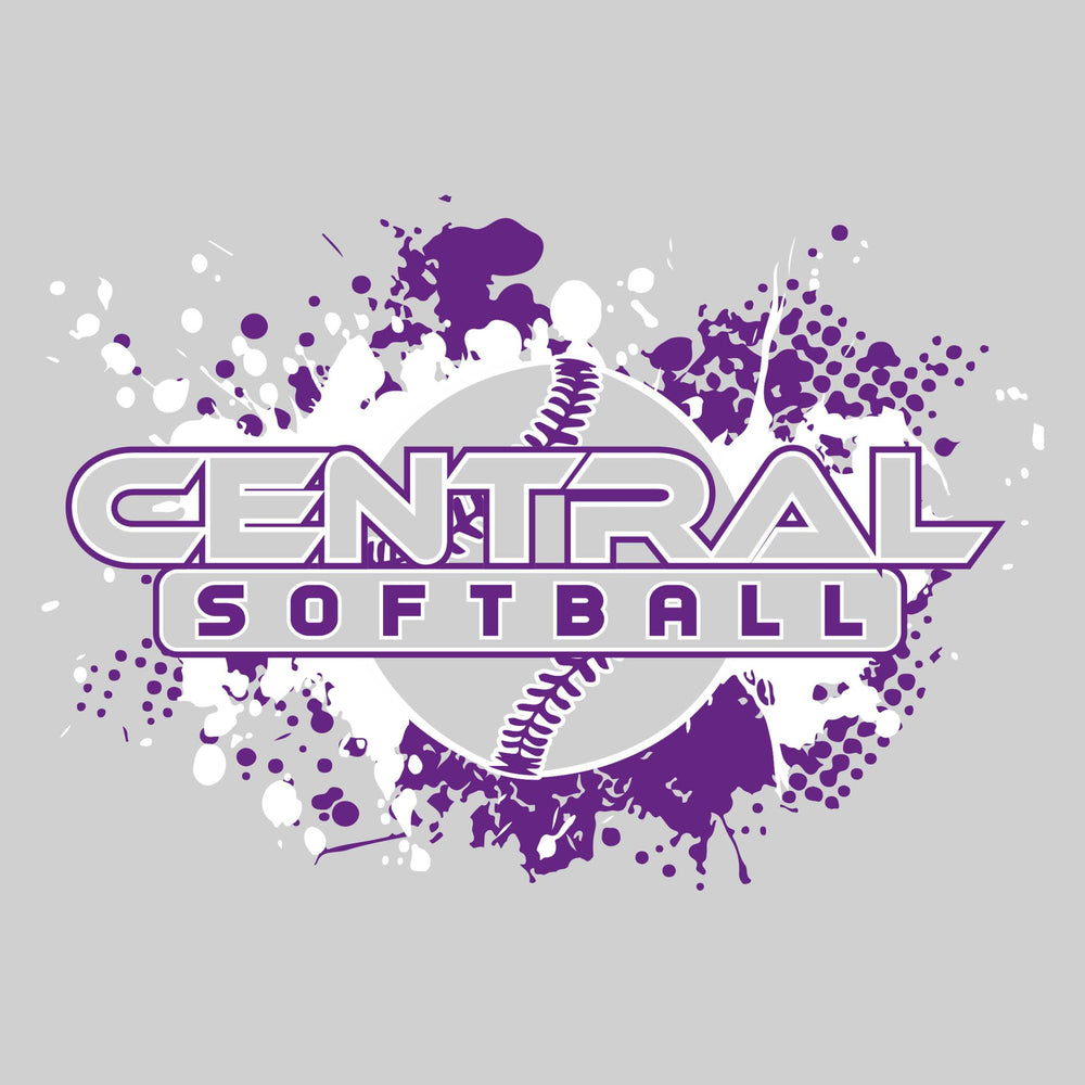 Central Wolves - Softball - Softball with Paint Splatters