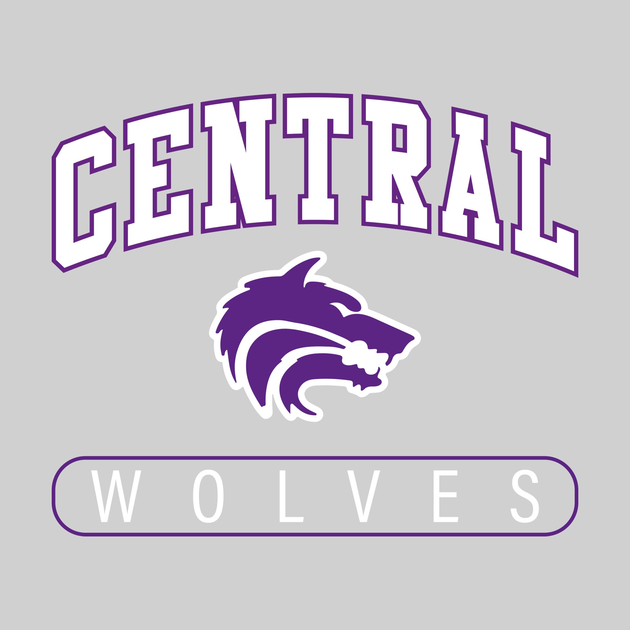 Central Wolves - Wrestling - Arched School Name with Mascot and BCC
