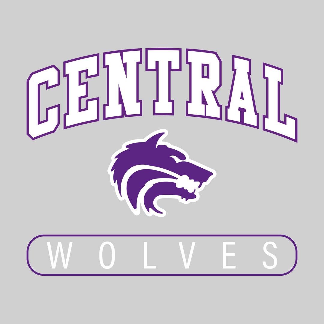 Central Wolves - School Spirit Wear - Arched Central with Mascot