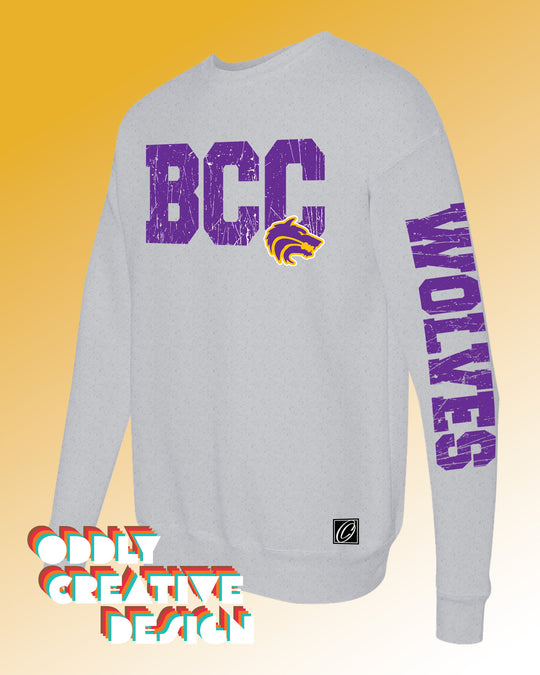 School Acronym with Mascot - Distressed - with Sleeve Print