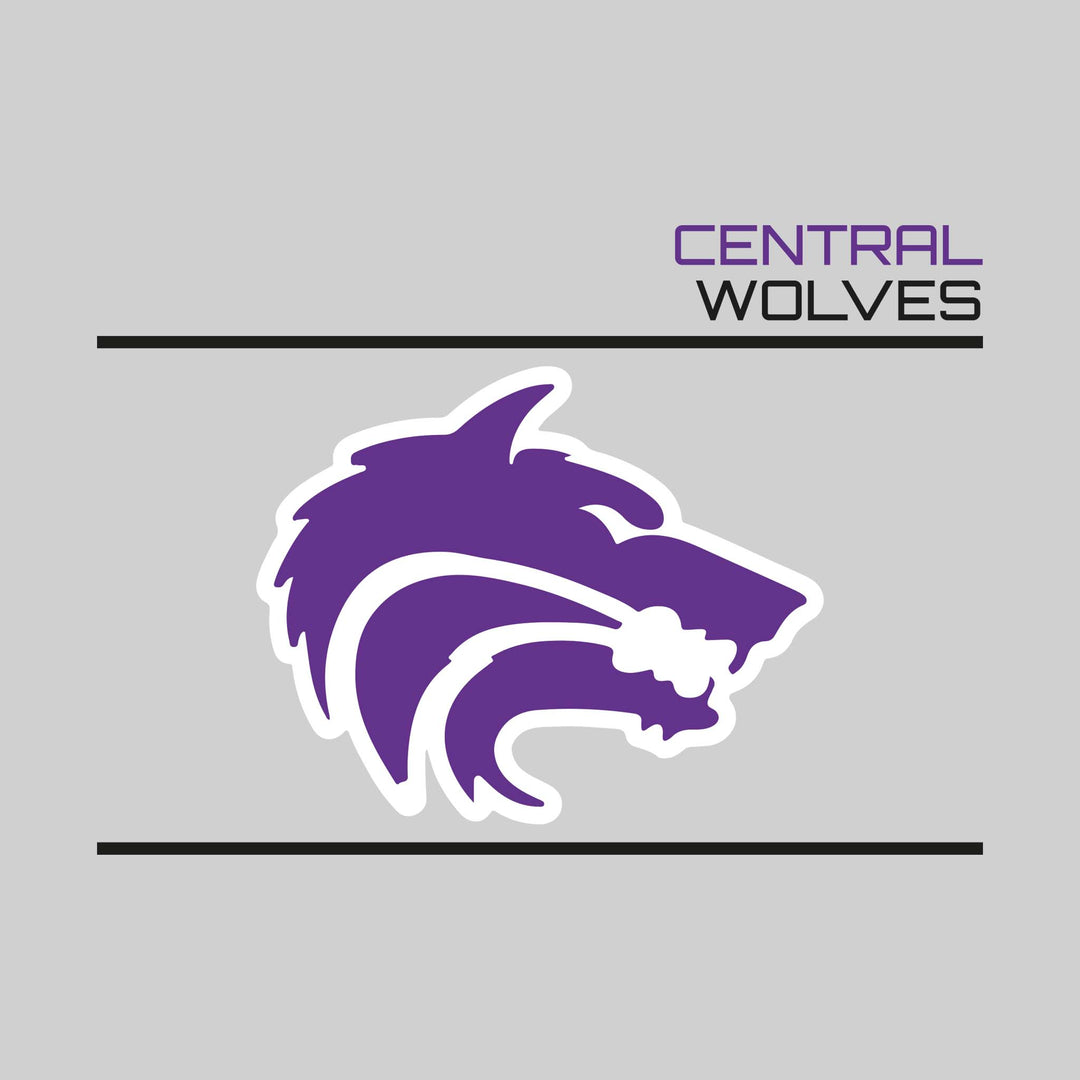 Utley Wolves Central Wolves - Spirit Wear - Bracketed Mascot with Upper Right Schoo ...