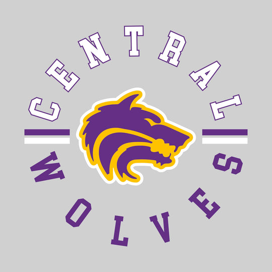 Central Wolves - Spirit Wear - Circular Text with Mascot