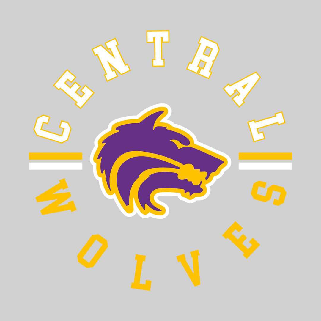 Central Wolves - Spirit Wear - Circular Text with Mascot