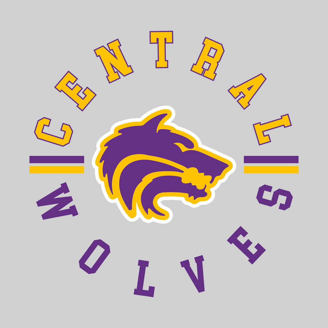 Central Wolves - Spirit Wear - Circular Text with Mascot