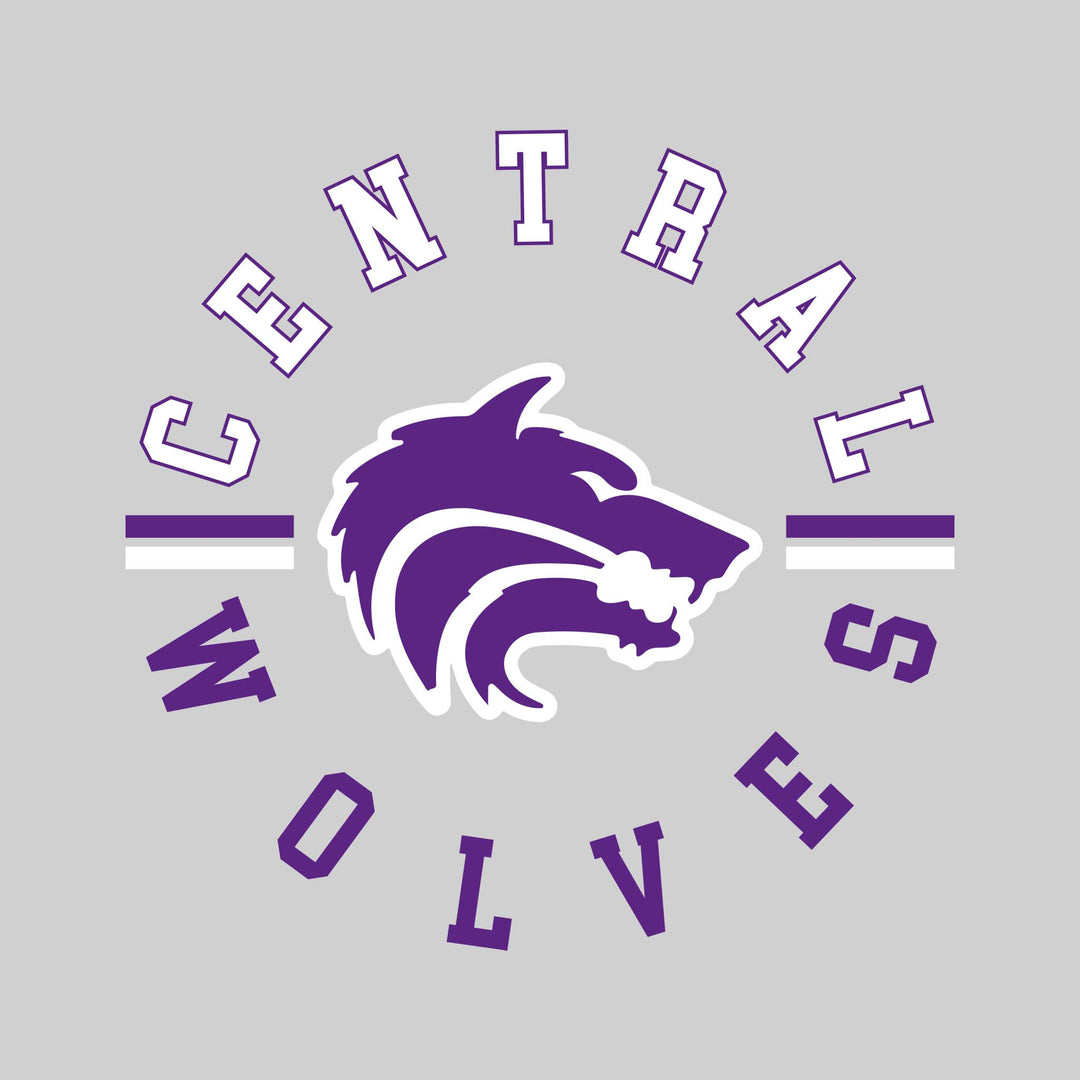 Central Wolves - School Spirit Wear - Circular Text with Mascot