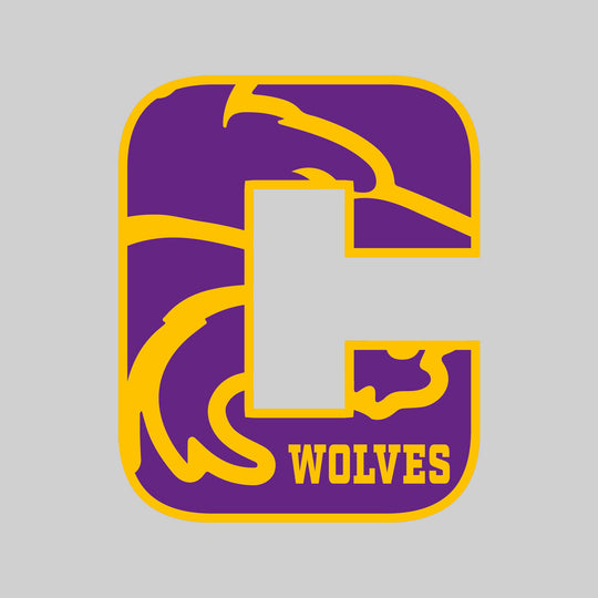 Central Wolves - Spirit Wear - C with Inset Mascot and Mascot Name