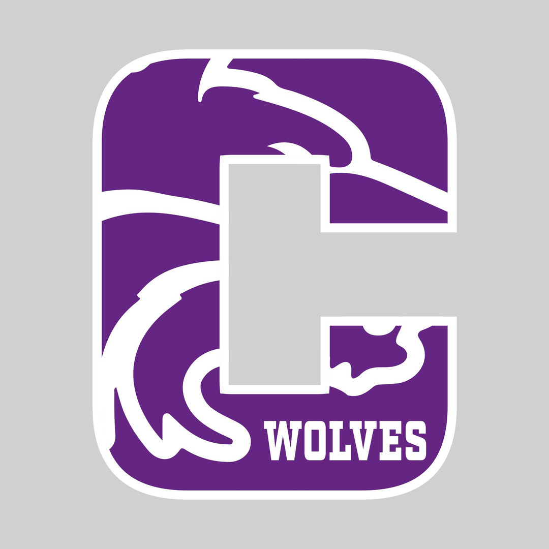 Central Wolves - Spirit Wear - C with Inset Mascot and Mascot Name