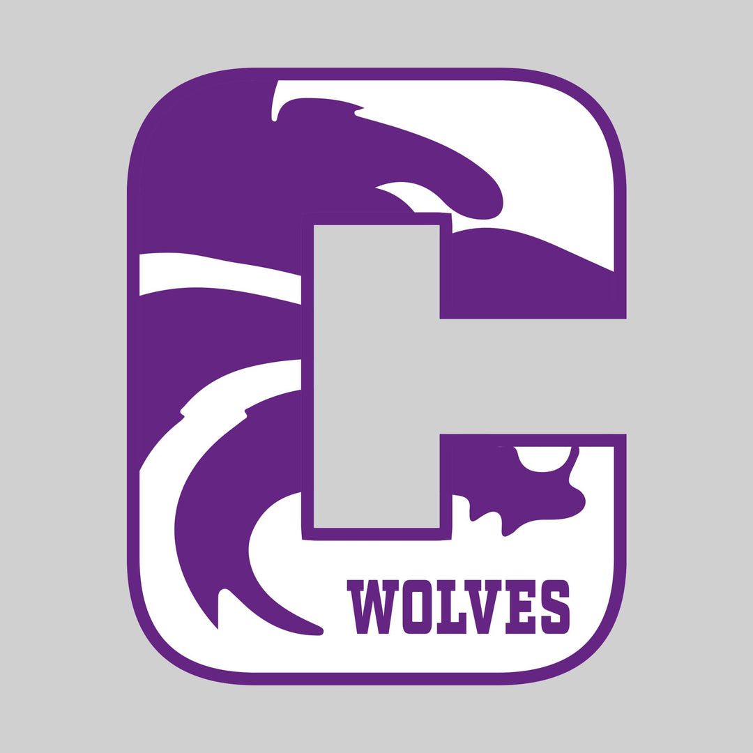 Central Wolves - Spirit Wear - C with Inset Mascot and Mascot Name