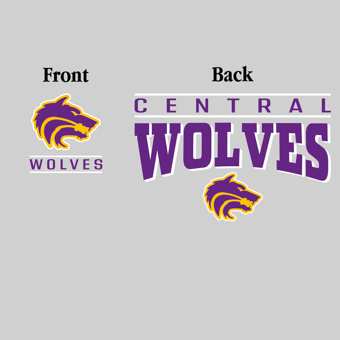 Central Wolves - Spirit Wear - Mascot Over Bracketed Name