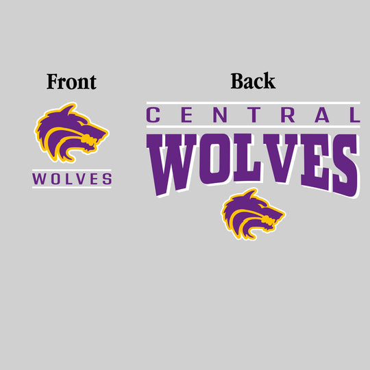 Central Wolves - Spirit Wear - Mascot Over Bracketed Name