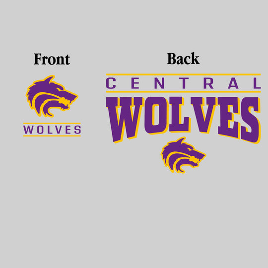 Central Wolves - Spirit Wear - Mascot Over Bracketed Name