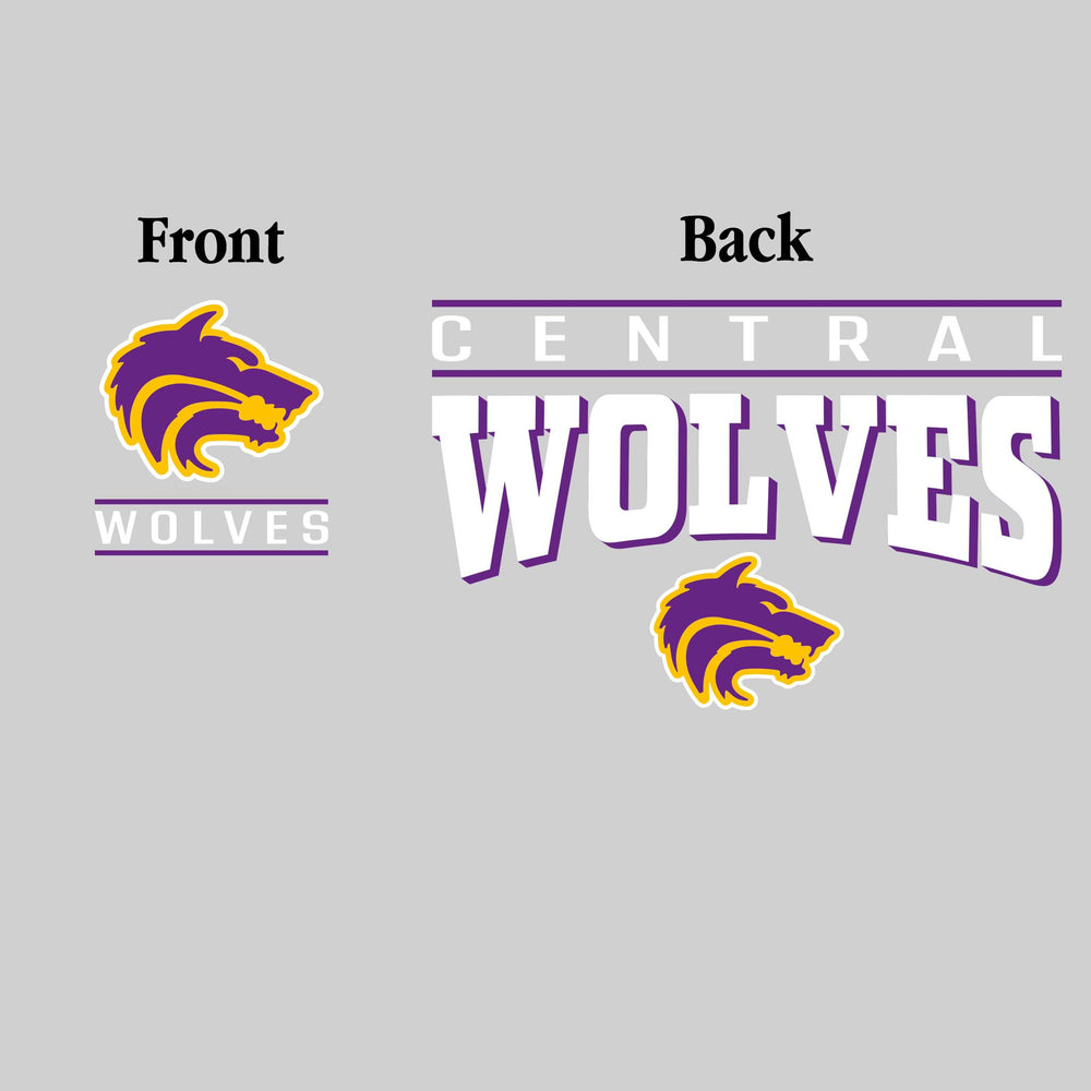 Central Wolves - Spirit Wear - Mascot Over Bracketed Name