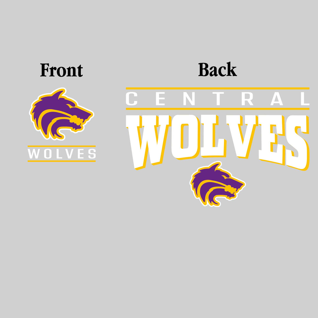 Central Wolves - Spirit Wear - Mascot Over Bracketed Name
