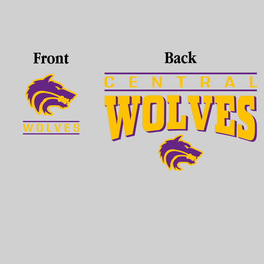 Central Wolves - Spirit Wear - Mascot Over Bracketed Name