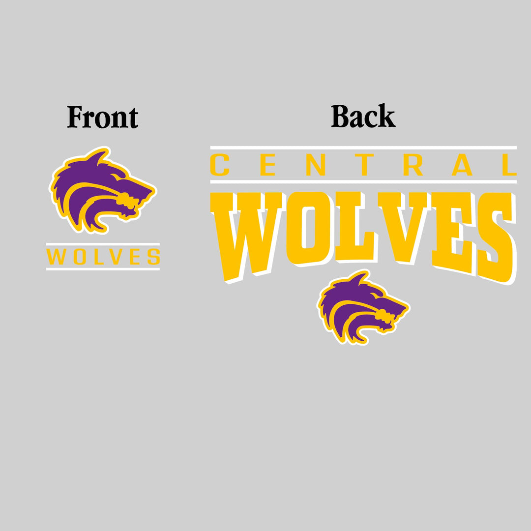 Central Wolves - Spirit Wear - Mascot Over Bracketed Name