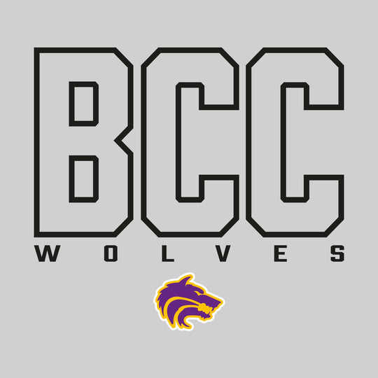 Central Wolves - Spirit Wear - Outlined School Acronym with Mascot Name &amp; Mascot