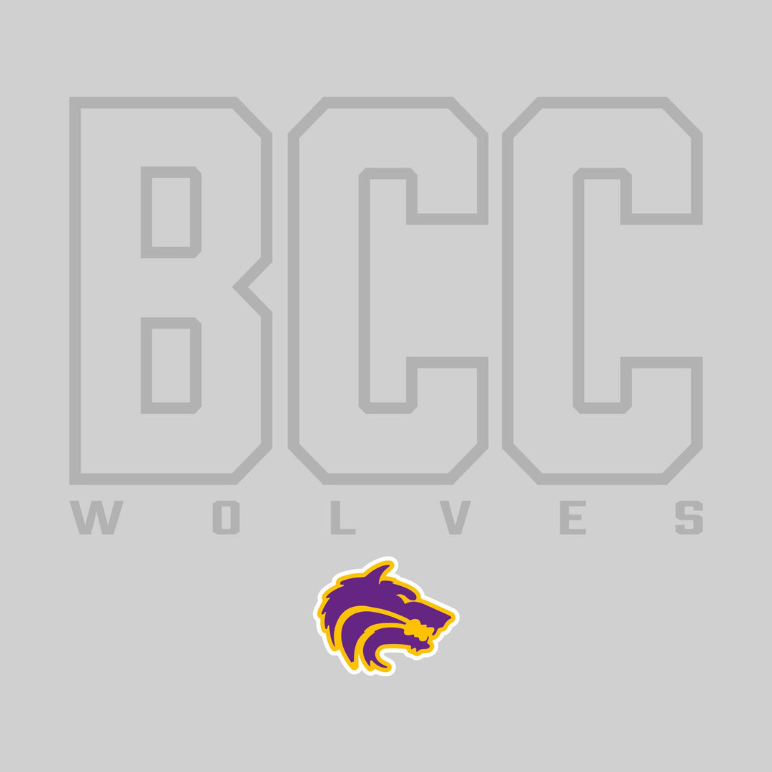 Central Wolves - Spirit Wear - Outlined School Acronym with Mascot Name &amp; Mascot