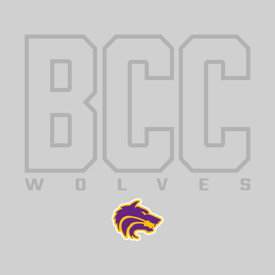 Central Wolves - Spirit Wear - Outlined School Acronym with Mascot Name &amp; Mascot
