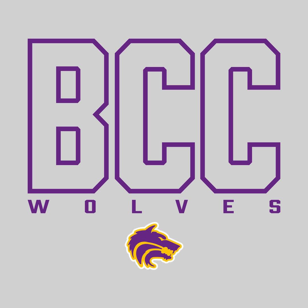 Central Wolves - Spirit Wear - Outlined School Acronym with Mascot Name &amp; Mascot