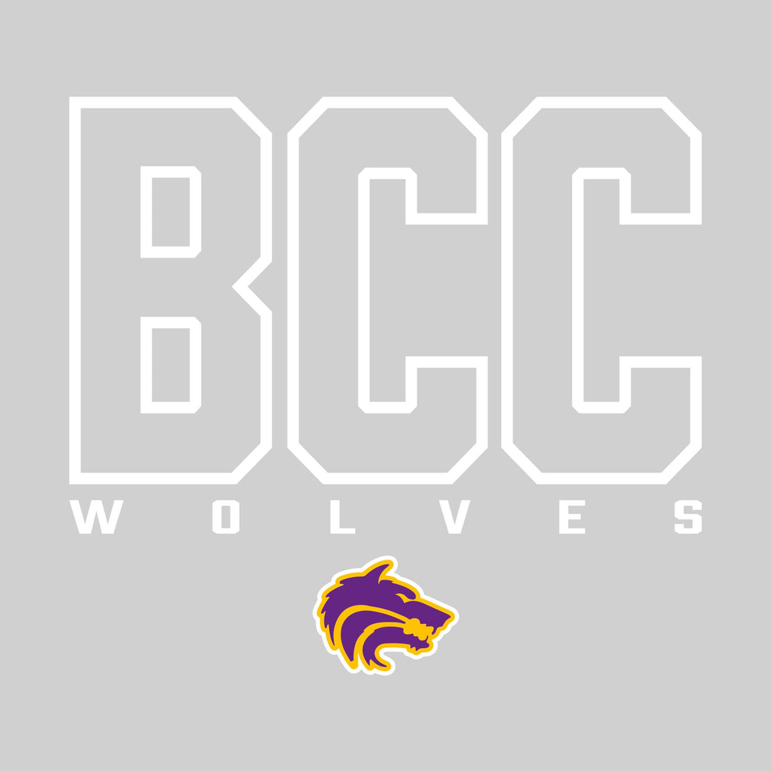 Central Wolves - Spirit Wear - Outlined School Acronym with Mascot Name &amp; Mascot