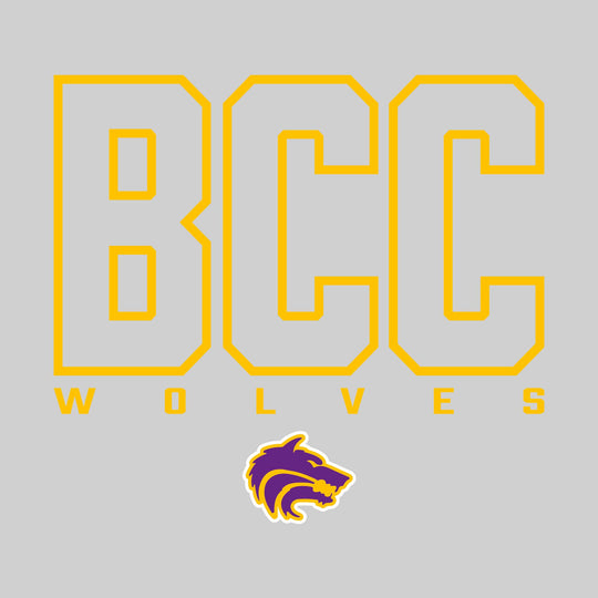 Central Wolves - Spirit Wear - Outlined School Acronym with Mascot Name &amp; Mascot
