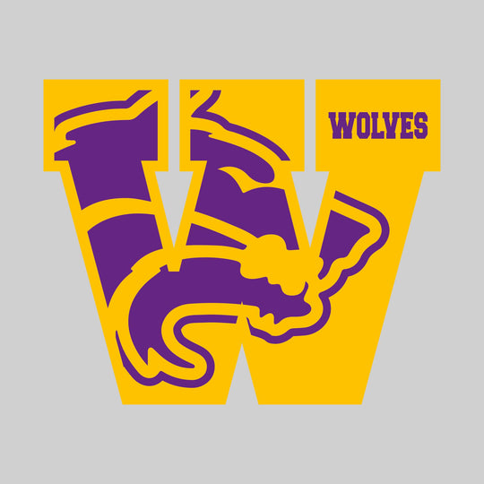 Central Wolves - Spirit Wear - Oversized Letter with Mascot Inset