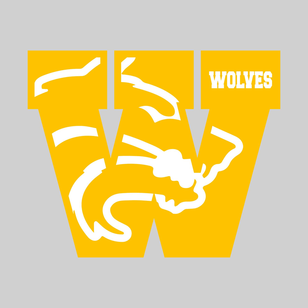 Central Wolves - Spirit Wear - Oversized Letter with Mascot Inset