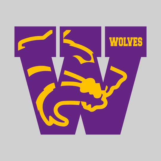 Central Wolves - Spirit Wear - Oversized Letter with Mascot Inset