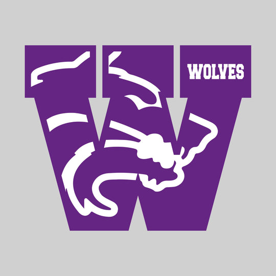Central Wolves - Spirit Wear - Oversized Letter with Mascot Inset