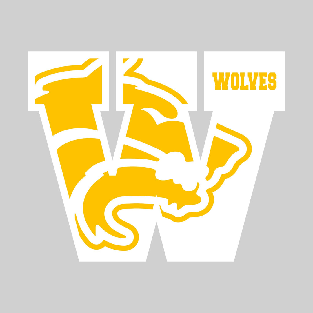 Central Wolves - Spirit Wear - Oversized Letter with Mascot Inset