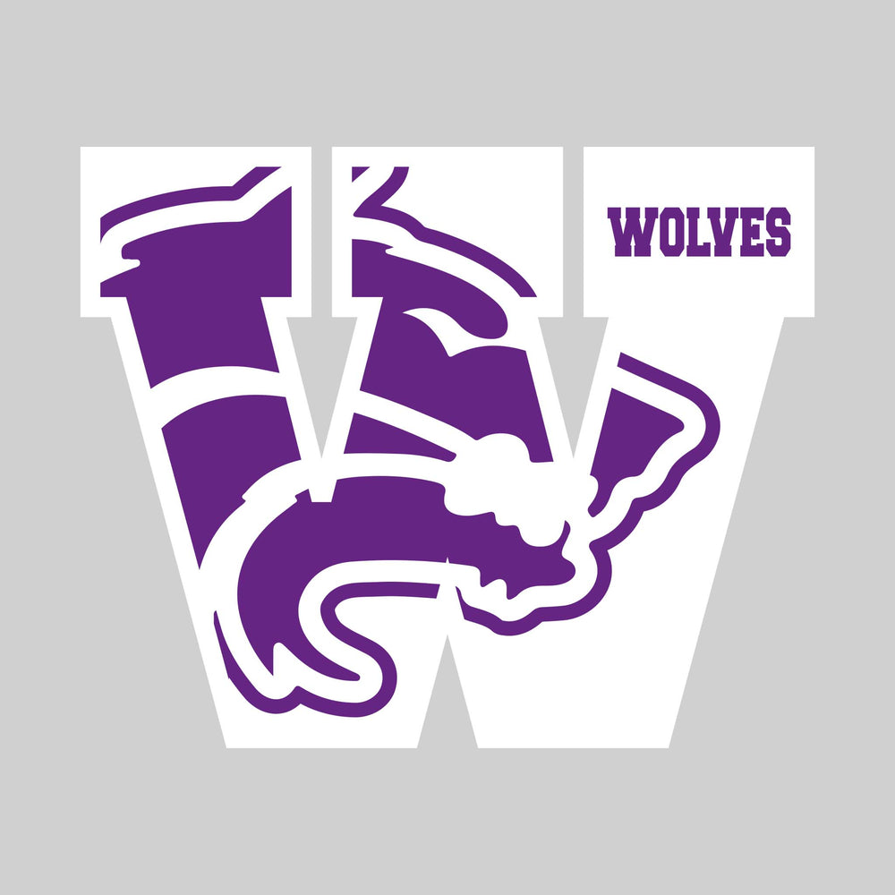 Central Wolves - Spirit Wear - Oversized Letter with Mascot Inset
