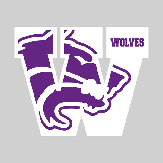 Central Wolves - Spirit Wear - Oversized Letter with Mascot Inset