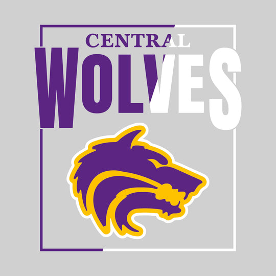 Central Wolves - Spirit Wear - Split-Color Boxed with Mascot