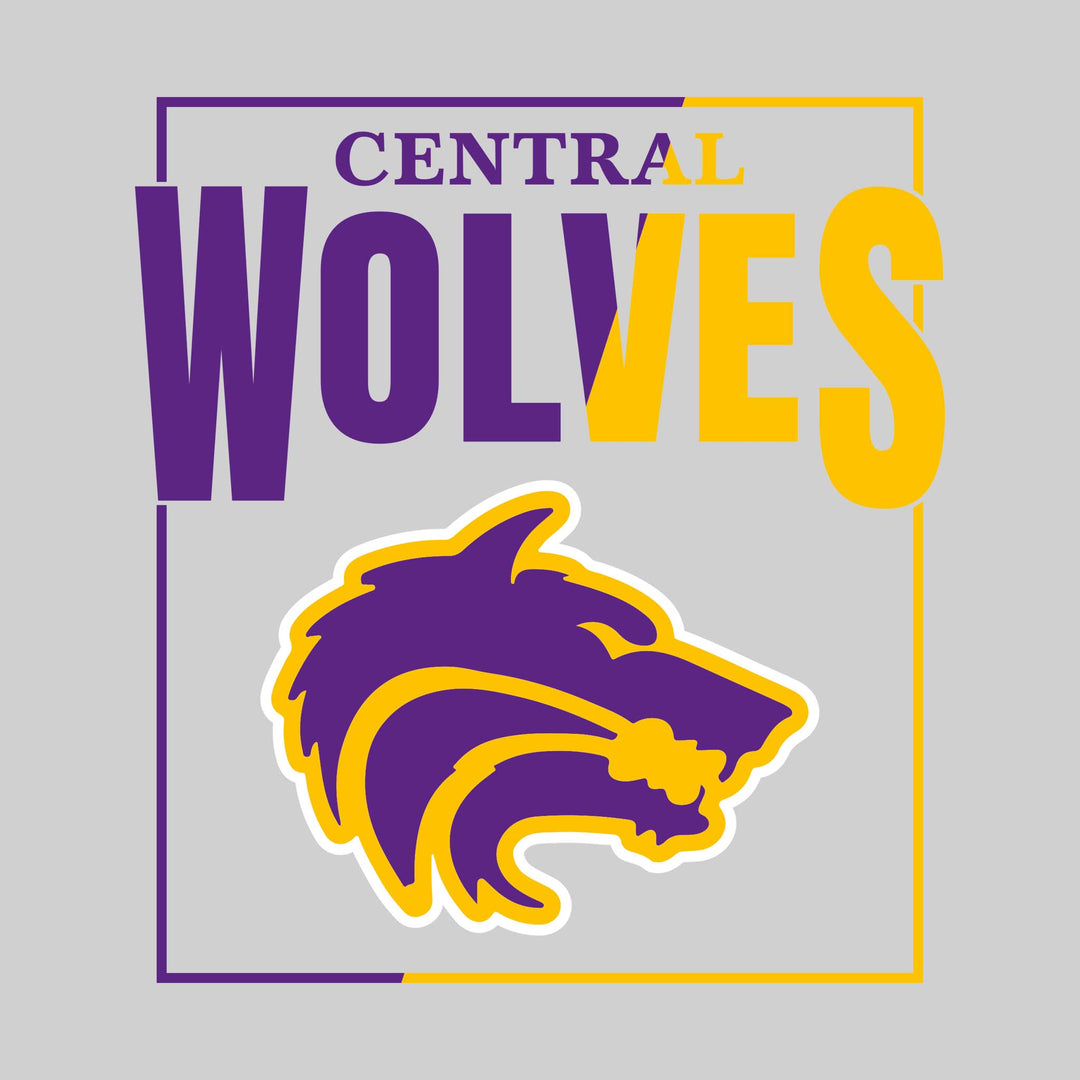 Central Wolves - Spirit Wear - Split-Color Boxed with Mascot