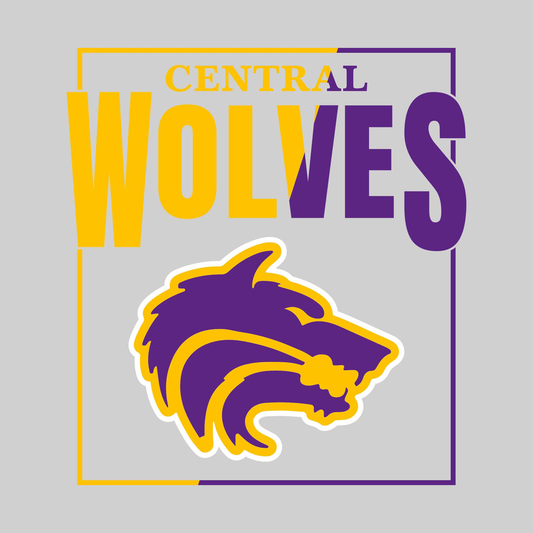 Central Wolves - Spirit Wear - Split-Color Boxed with Mascot