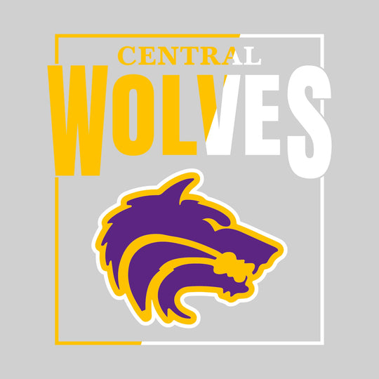 Central Wolves - Spirit Wear - Split-Color Boxed with Mascot