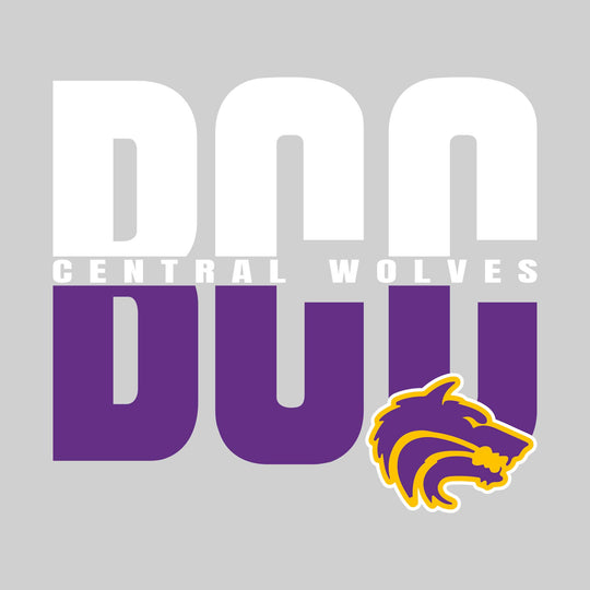 Central Wolves - Spirit Wear - Split-Color Oversized School Acronym with School Name