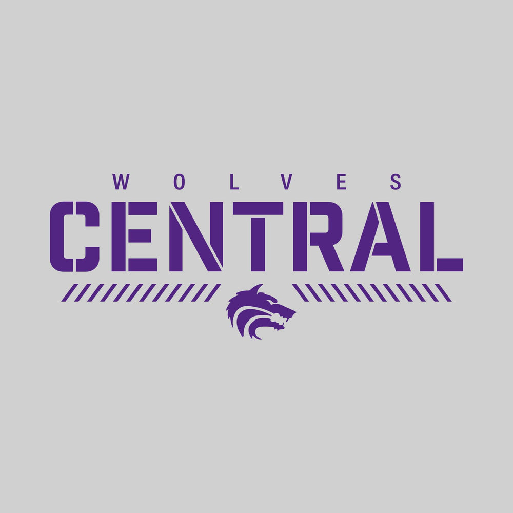 Central Wolves - Spirit Wear - Stenciled School Name with Mascot