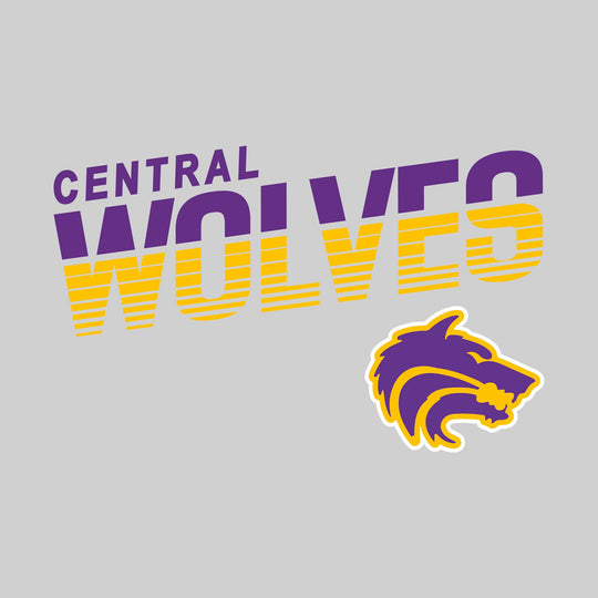 Central Wolves - Spirit Wear - Striped Text with Wolf Head
