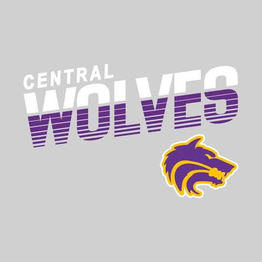 Central Wolves - Spirit Wear - Striped Text with Wolf Head