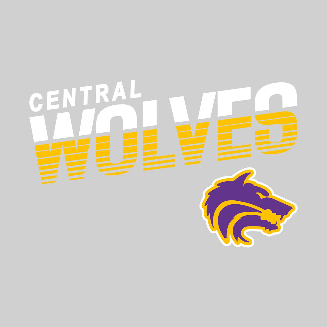 Central Wolves - Spirit Wear - Striped Text with Wolf Head