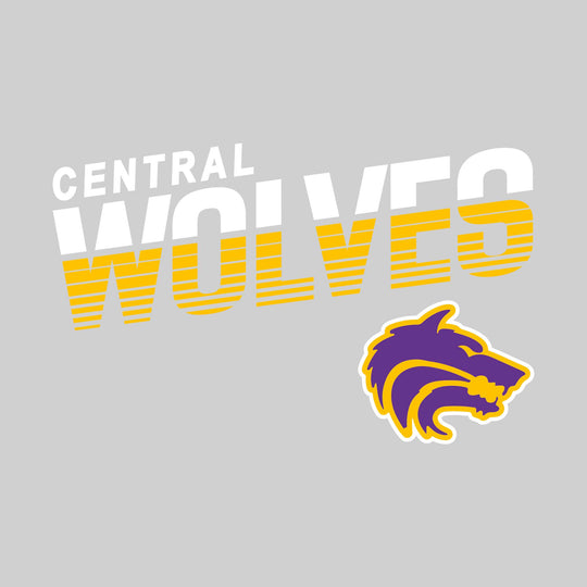 Central Wolves - Spirit Wear - Striped Text with Wolf Head