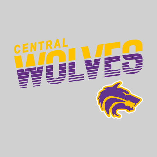 Central Wolves - Spirit Wear - Striped Text with Wolf Head