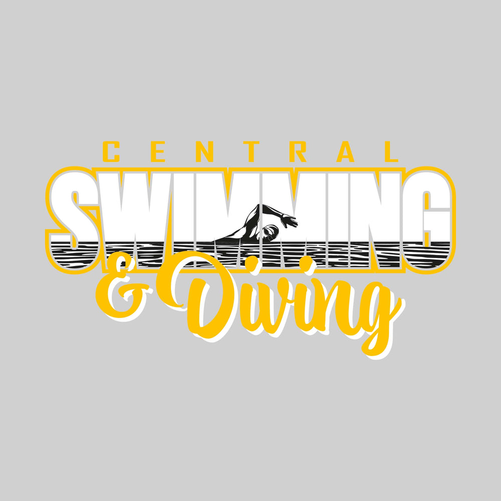 Central Wolves - Swimming - Swimmer Silhouette in Letters